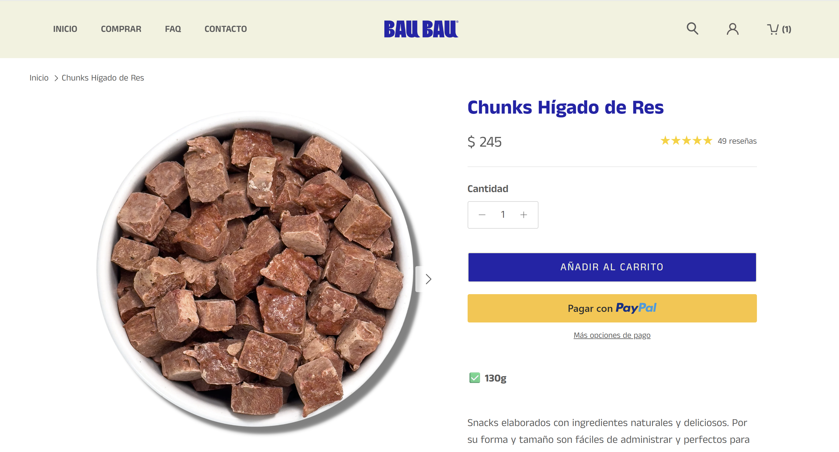 Bau Bau · ficha de producto antes
